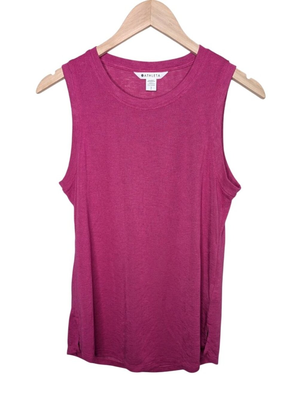Athleta Womens Magenta Pink Breezy Sleeveless Tank Top Size S